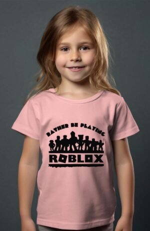 T-shirt Col Rond Fille - Roblox ombre