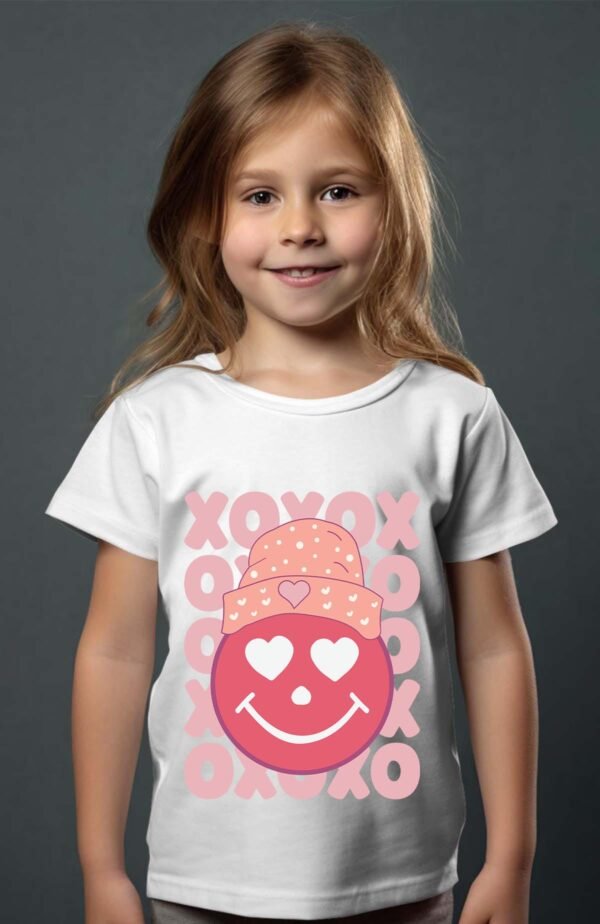 T-shirt Col Rond Fille - Smiley xoxo