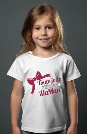 toute jolie Maman – Tshirt Fille – Blanc