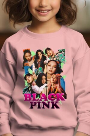 Sweat Col Rond Fille en Gros | Black pink 10