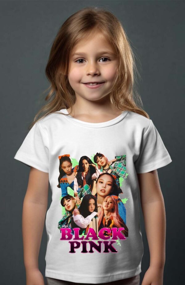 T-shirt Col Rond Fille - Black pink 10