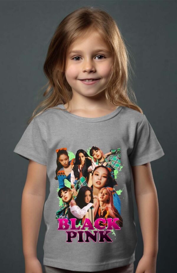 T-shirt Col Rond Fille - Black pink 10