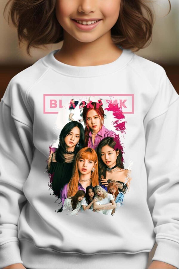 Sweat Col Rond Fille en Gros | Black pink 3