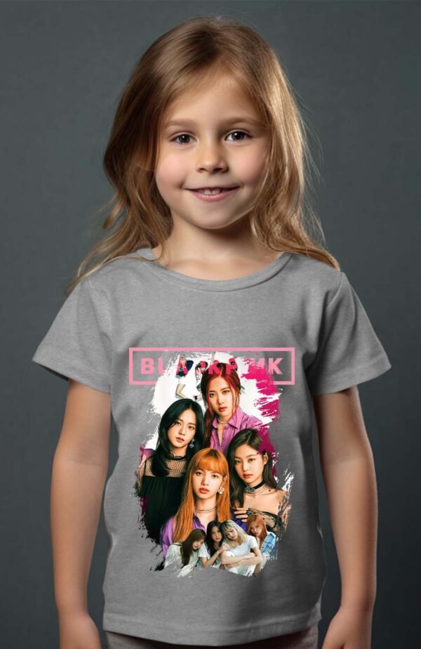 T-shirt Col Rond Fille - Black pink 3