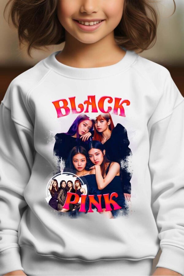 Sweat Col Rond Fille en Gros | Black pink 4