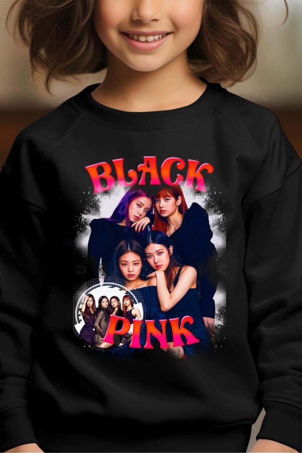 Sweat Col Rond Fille en Gros | Black pink 4