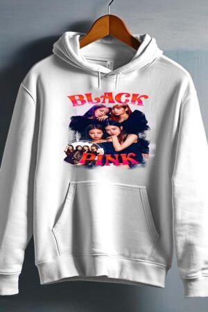 BLACKPINK 4 – Sweat capuche Fille – Blanc