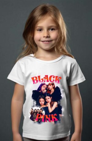 BLACKPINK 4 – Tshirt Fille – Blanc
