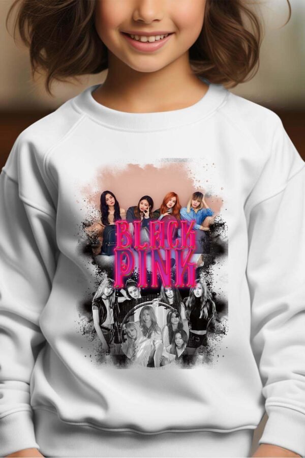 Sweat Col Rond Fille en Gros | Black pink 5