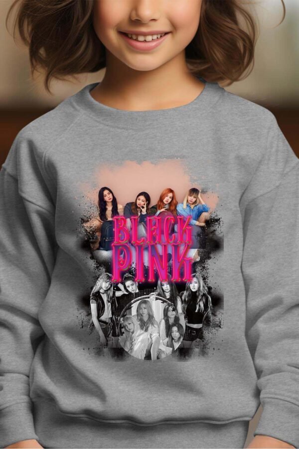 Sweat Col Rond Fille en Gros | Black pink 5