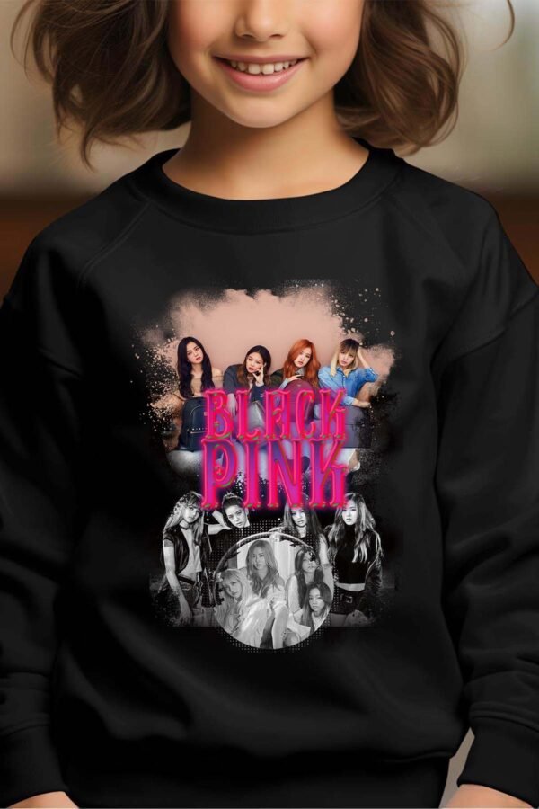 Sweat Col Rond Fille en Gros | Black pink 5