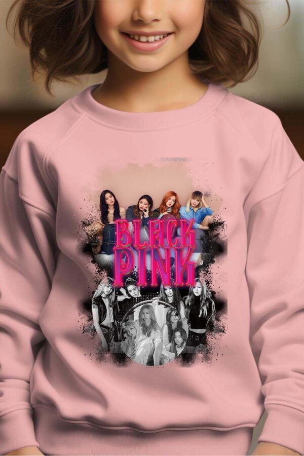 Sweat Col Rond Fille en Gros | Black pink 5