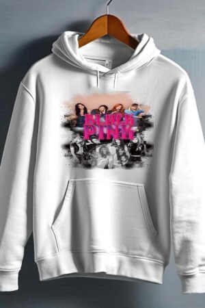 BLACKPINK 5 – Sweat capuche Fille – Blanc