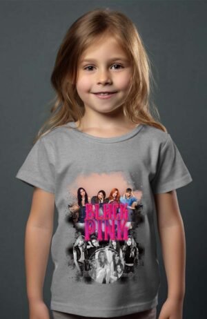 BLACKPINK 5 – Tshirt Fille – Gris
