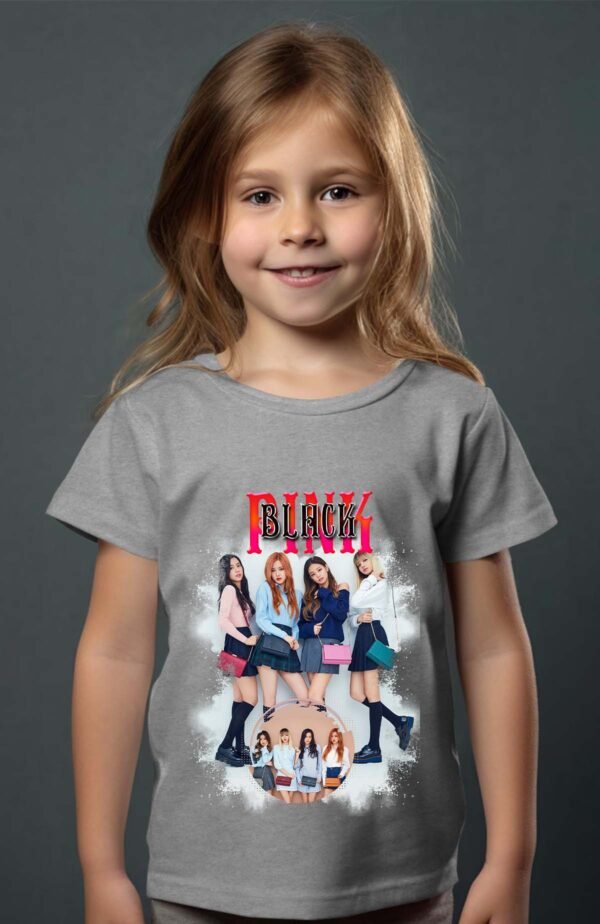 T-shirt Col Rond Fille - Black pink 6