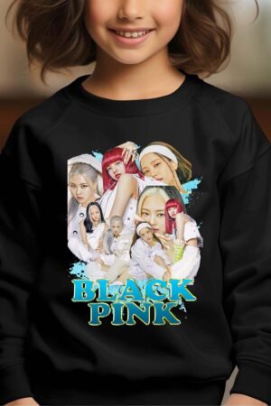 Sweat Col Rond Fille en Gros | Black pink 8