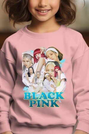 BLACKPINK 8 – Sweat Col Rond Fille – Rose
