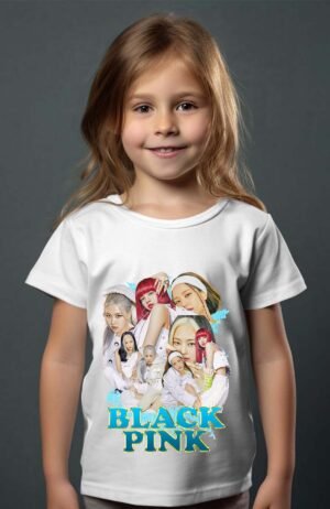 BLACKPINK 8 – Tshirt Fille – Blanc