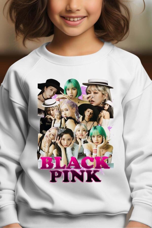 Sweat Col Rond Fille en Gros | Black pink 9