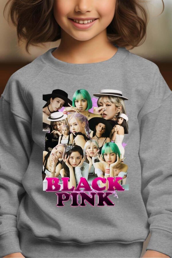 Sweat Col Rond Fille en Gros | Black pink 9