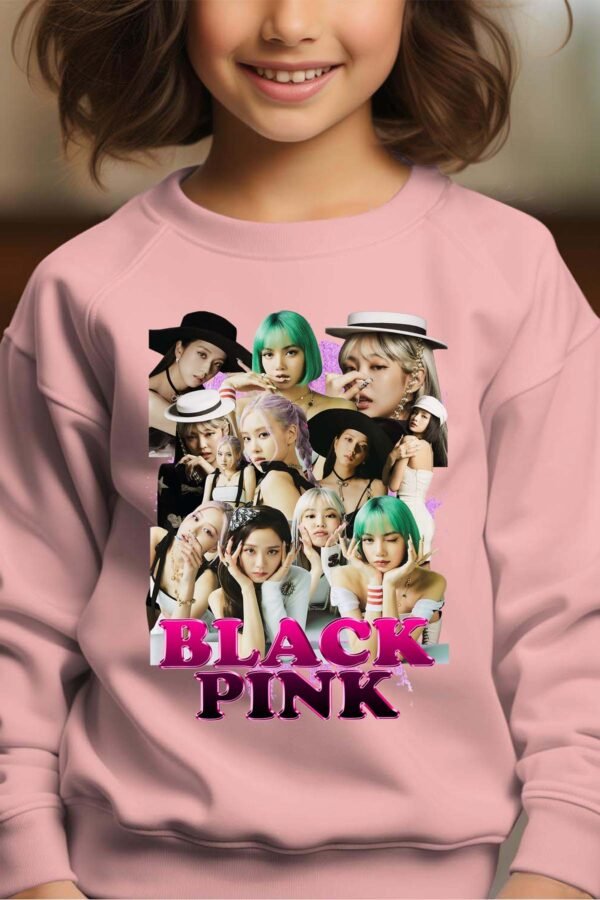 Sweat Col Rond Fille en Gros | Black pink 9