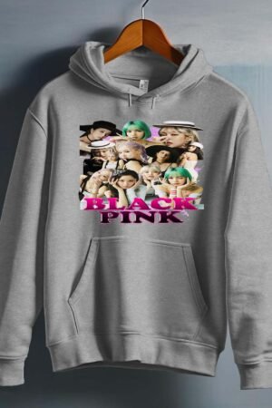 BLACKPINK 9 – Sweat capuche Fille – Gris
