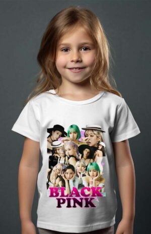 BLACKPINK 9 – Tshirt Fille – Blanc