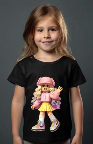 T-shirt Col Rond Fille - Blond roblox