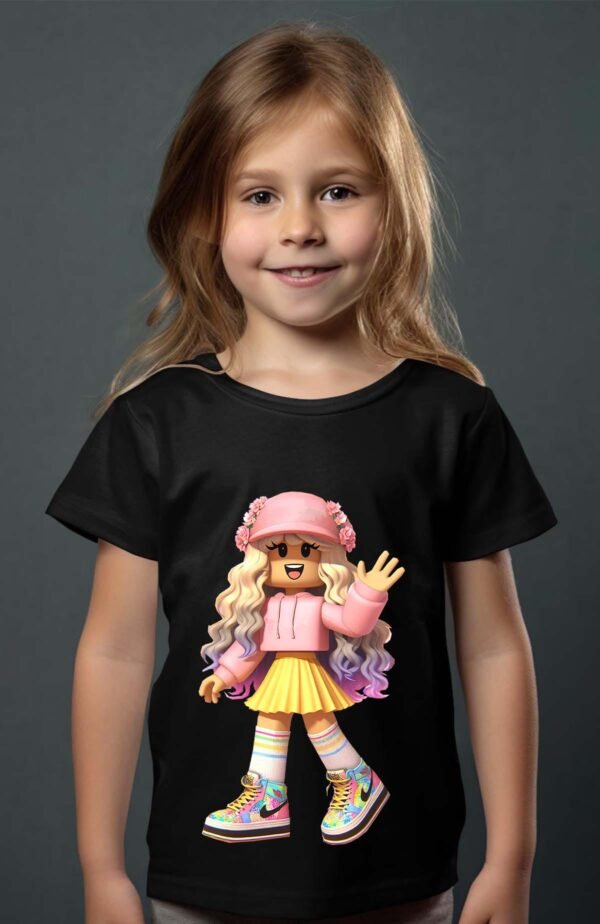 T-shirt Col Rond Fille - Blond roblox