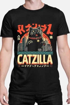 Catzilla Town – Tshirt Homme – Noir