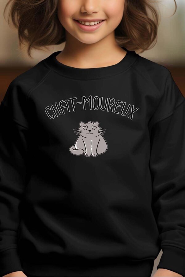 Sweat Col Rond Fille en Gros | Chat moureux