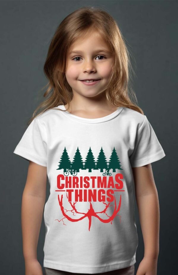 T-shirt Col Rond Fille - Christmas things