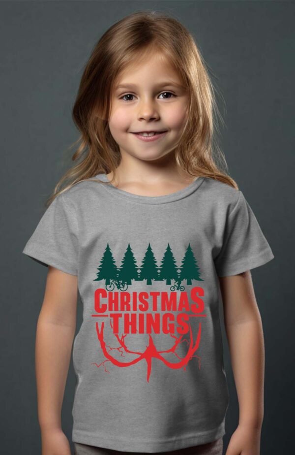 T-shirt Col Rond Fille - Christmas things