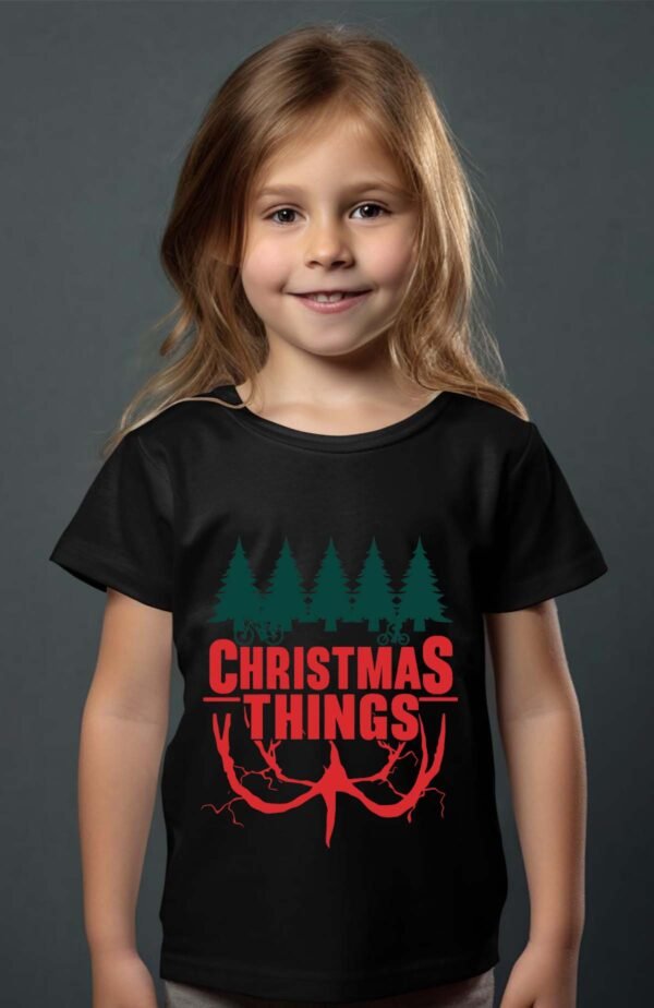 T-shirt Col Rond Fille - Christmas things