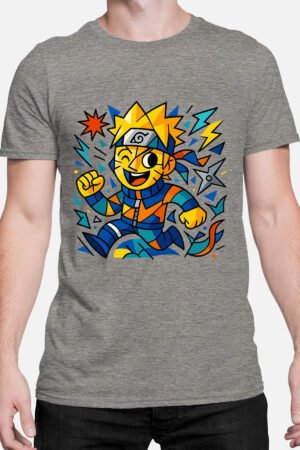 Cubisme konoha – Tshirt Homme – Gris