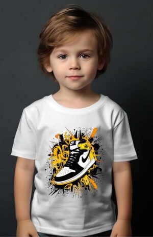 Force yellow – Tshirt Garçon – Blanc