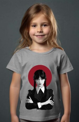 La base Wednes – Tshirt Fille – Gris