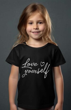 T-shirt Col Rond Fille - Love yourself