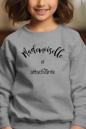 Sweat Col Rond Fille en Gros | Mademoiselle est attachiante