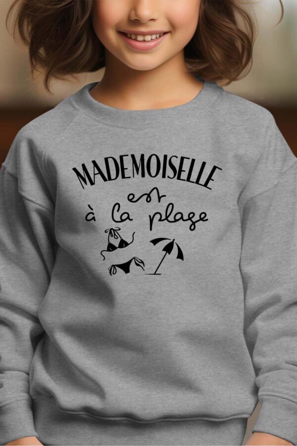 Sweat Col Rond Fille en Gros | Mademoiselle est à la plage