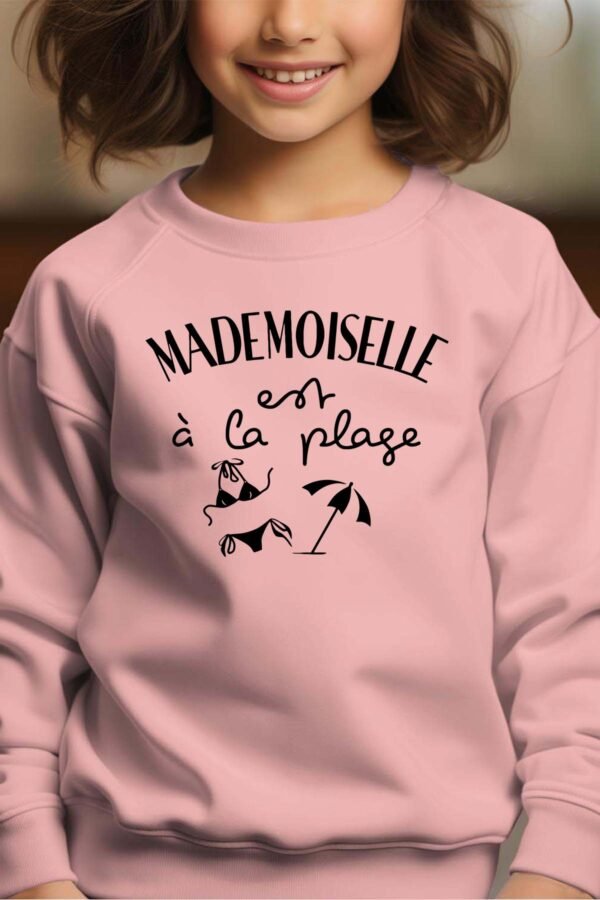 Sweat Col Rond Fille en Gros | Mademoiselle est à la plage