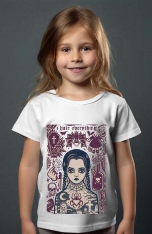 T-shirt Col Rond Fille - Mercredi hate