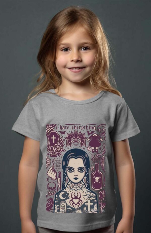 T-shirt Col Rond Fille - Mercredi hate