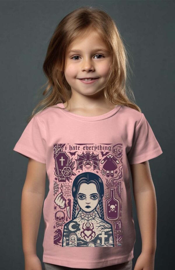 T-shirt Col Rond Fille - Mercredi hate