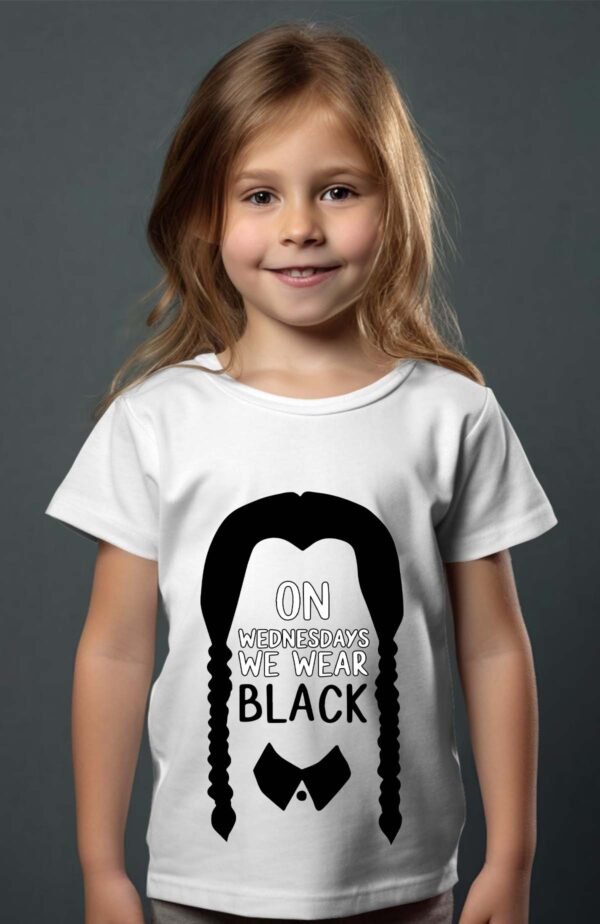 T-shirt Col Rond Fille - On wednesday