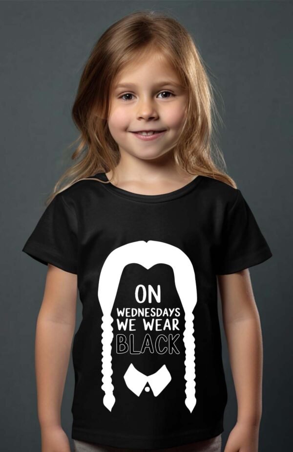 T-shirt Col Rond Fille - On wednesday