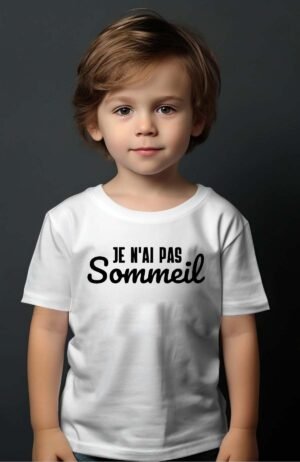 Pas sommeil – Tshirt Garçon – Blanc