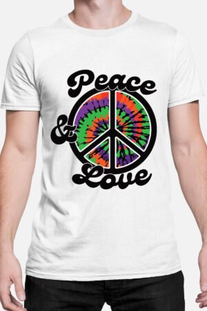 Peace and love hippie - Tshirt Homme