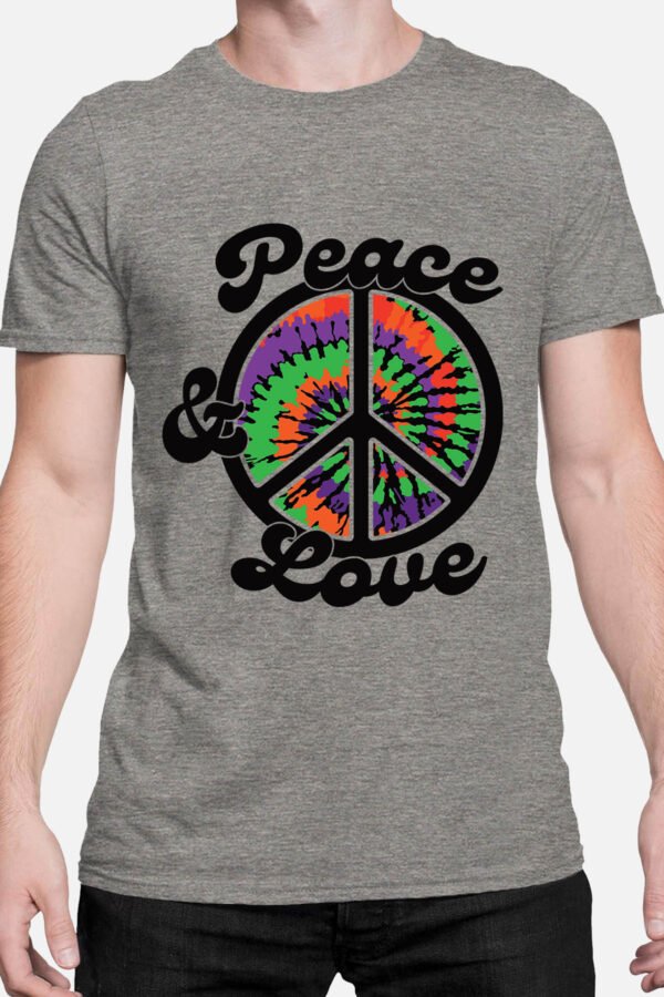 Peace and love hippie - Tshirt Homme