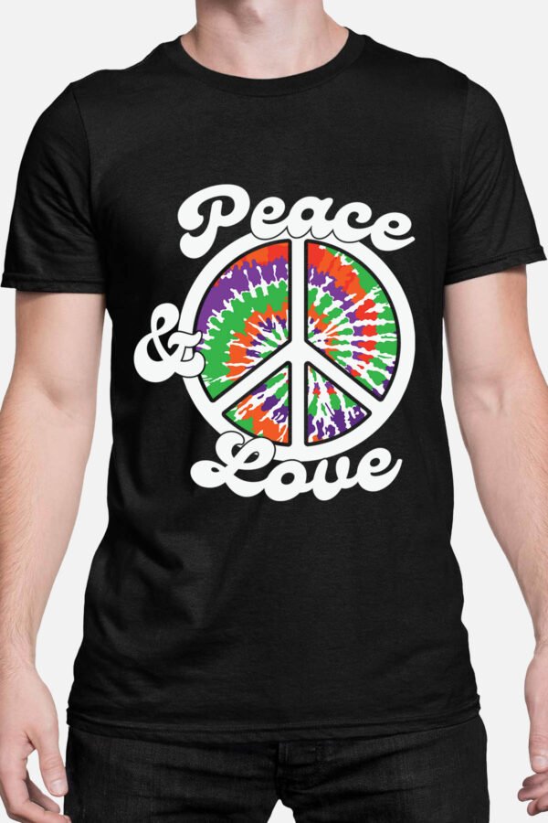 Peace and love hippie - Tshirt Homme